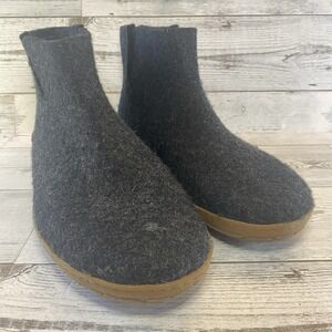 Glerups Shoes Mens 46 Gray 100% Natural Wool Booties Rubber Sole US 12 Comfort